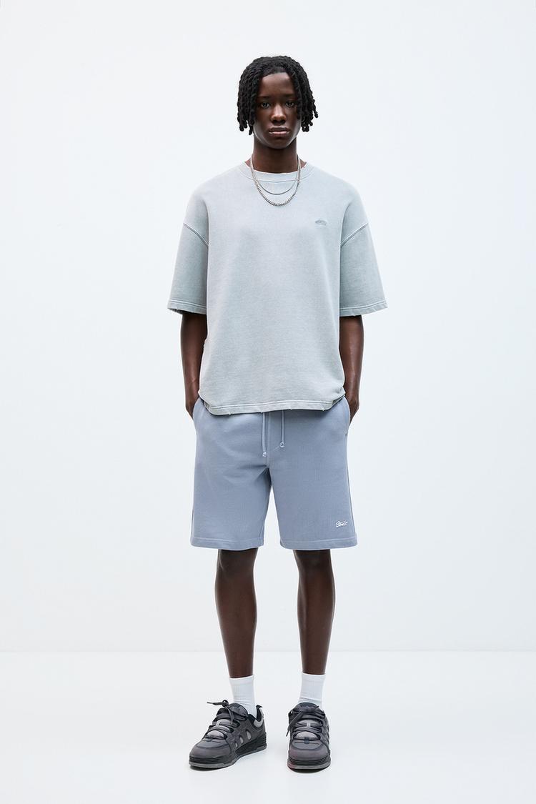 

Шорты-Бермуды Stwd Jogger Pull And Bear, голубой