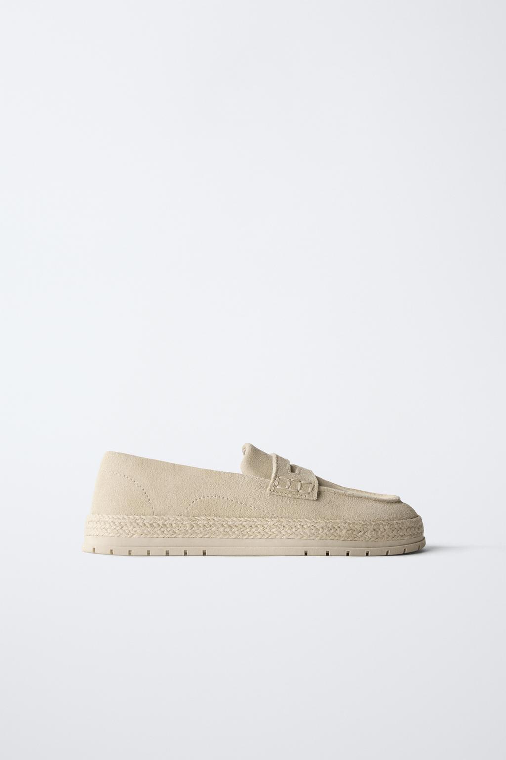 

Спортивные замшевые мокасины с разрезом ZARA, цвет Sand Brown