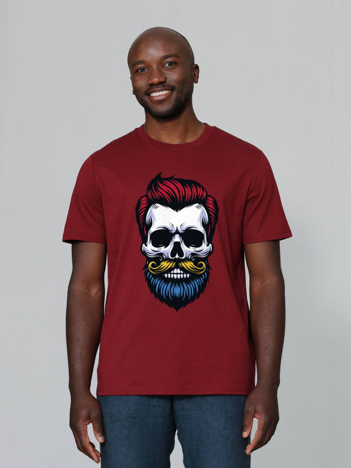 

Футболка wat Apparel T-Shirt Hipster Skull, цвет Weinrot