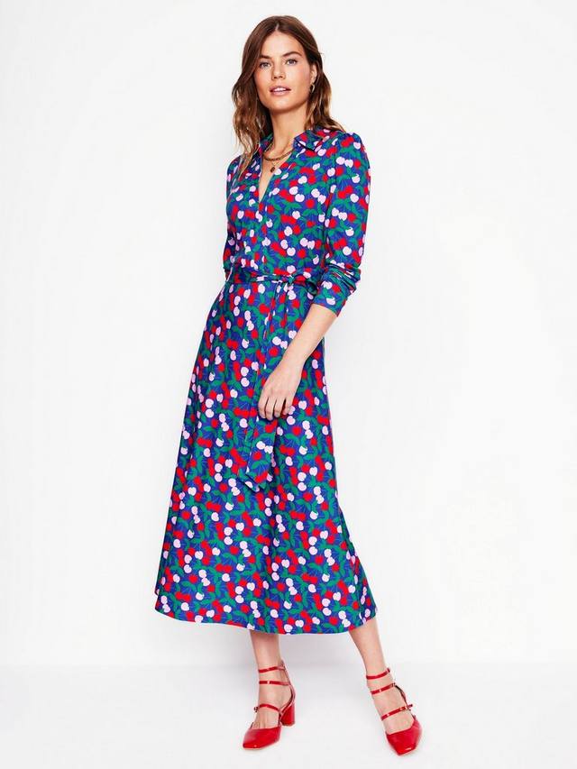 

Платье с воротником от имоджен черриз Boden, цвет Bright Blue/Multi