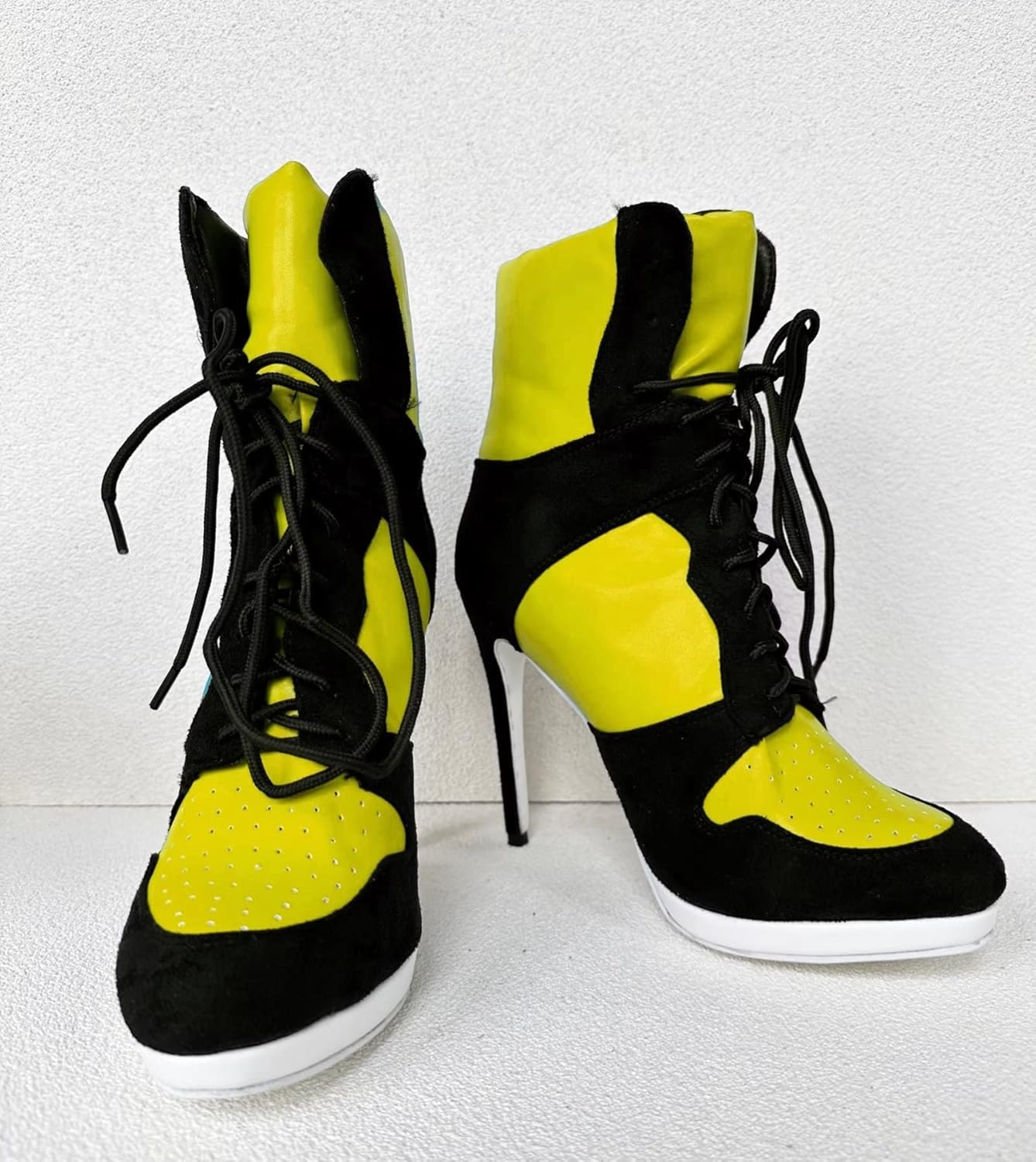 Ботильоны Frankie Hsu Stiletto Sport с высокой шпилькой для баскетбола, черные замшевые классические белые кроссовки-бутсы, дизайнерская обувь больших размеров для женщин и мужчин — фото 4
