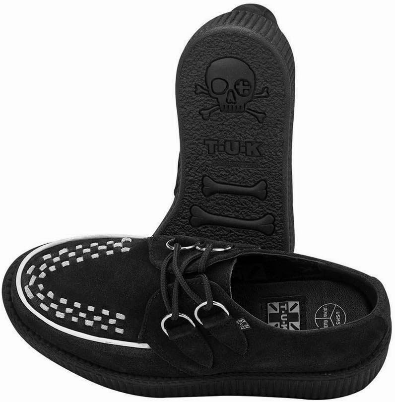 Туфли T.U.K. Suede Viva Mondo Creepers для женщин и мужчин, шнурованные платформы, черно-белый — фото 4