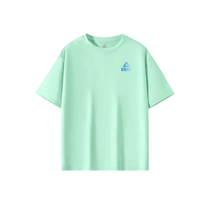 Детская быстросохнущая футболка PEAK Crew Neck Thin белый/лазерный синий — фото 3