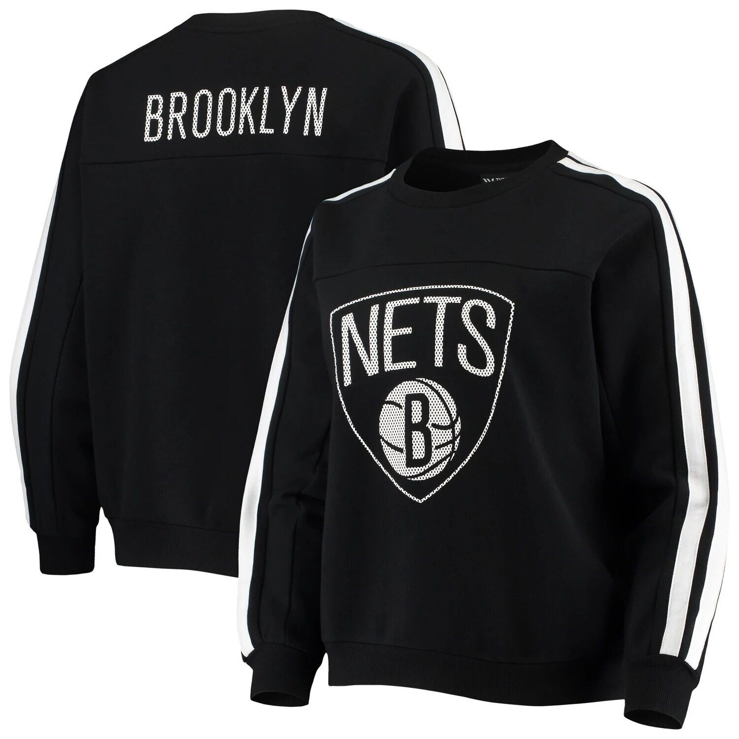 

Женский черный пуловер с перфорированным логотипом The Wild Collective Brooklyn Nets