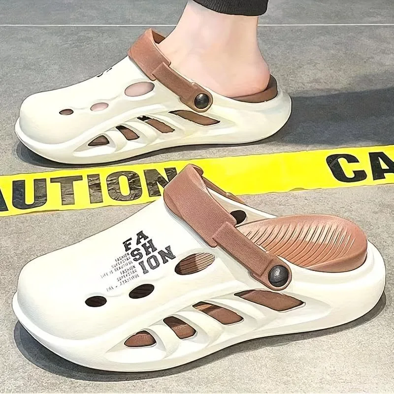 Fashion Sporty Clogs - Breathable, Non-Slip EVA Сандалии, Comfortable for Outdoor Activities All-Season Footwear FmShi, бежевый — фото 2