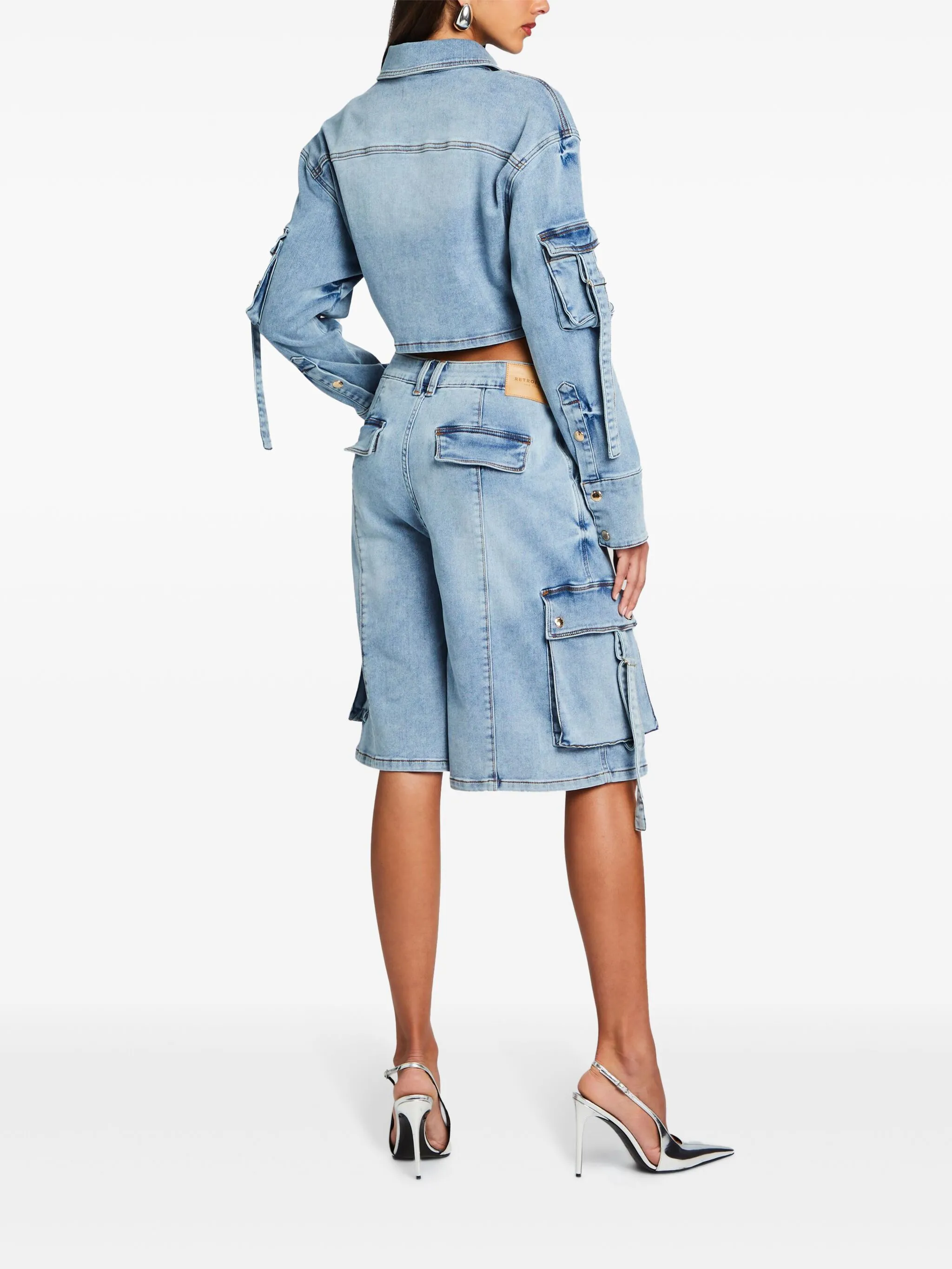 

Джинсовые шорты карго Retrofete, синий