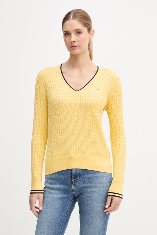 

Хлопковый свитер Tommy Hilfiger, желтый