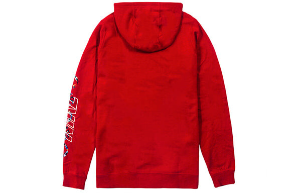 Толстовка Nike Sportswear Club Printing Long Sleeves Pullover Drawstring Red, красный — фото 2