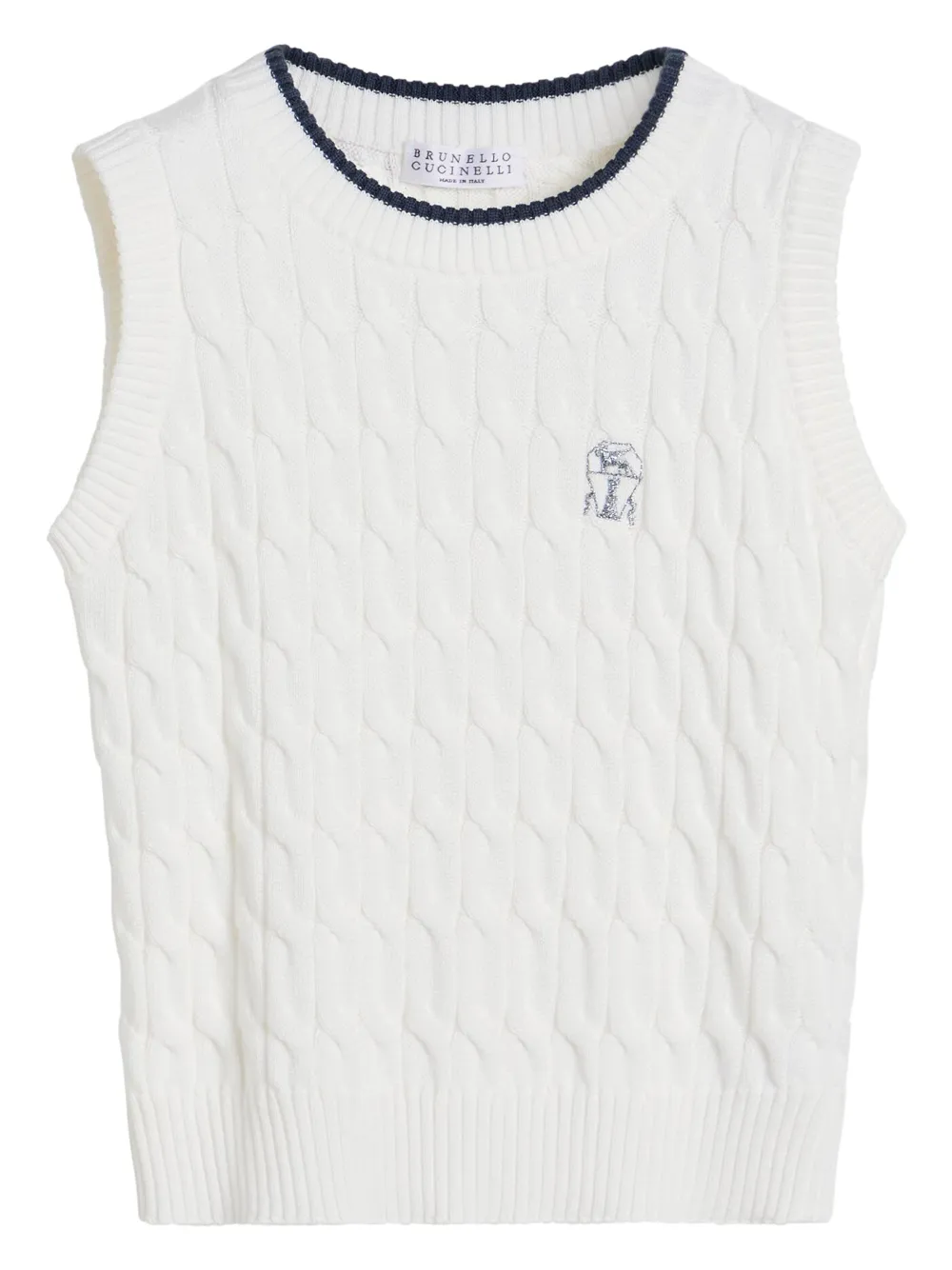 

Жилет крупной вязки Brunello Cucinelli Kids, белый