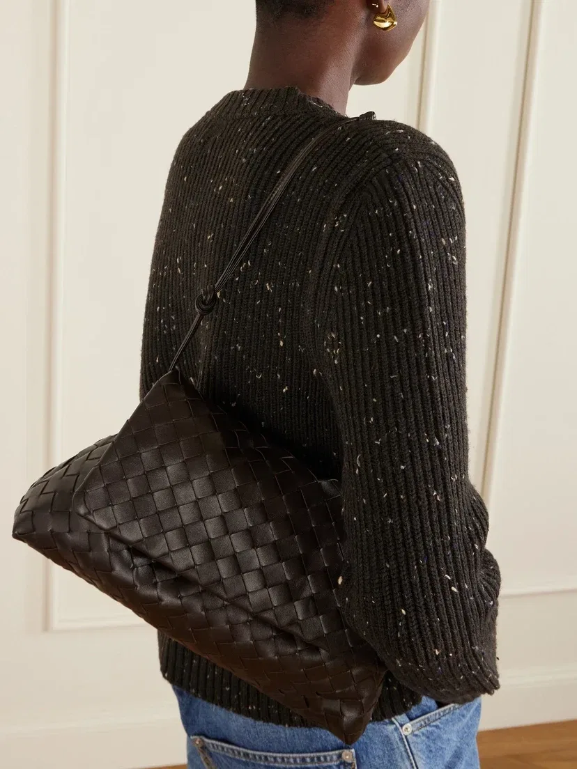 Кожаная повседневная сумка через плечо Intrecciato BOTTEGA VENETA, коричневый — фото 2