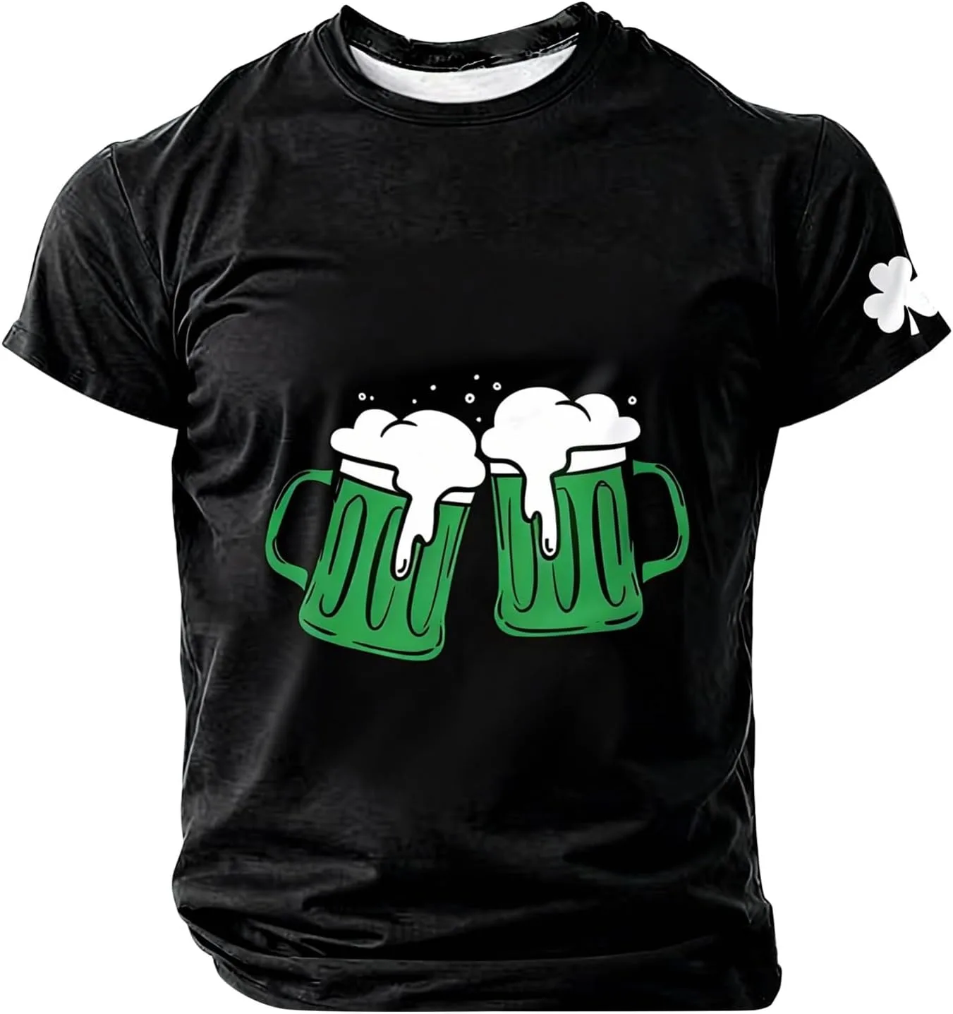 

Футболка мужская Saint Paddys Day, короткий рукав, зеленый, принт Beer Funny Graphic