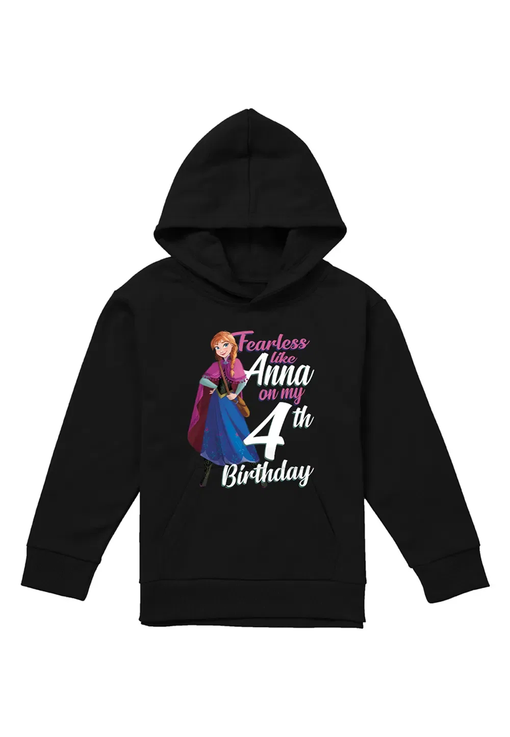 Детский худи с принтом Frozen Anna, Disney, черный