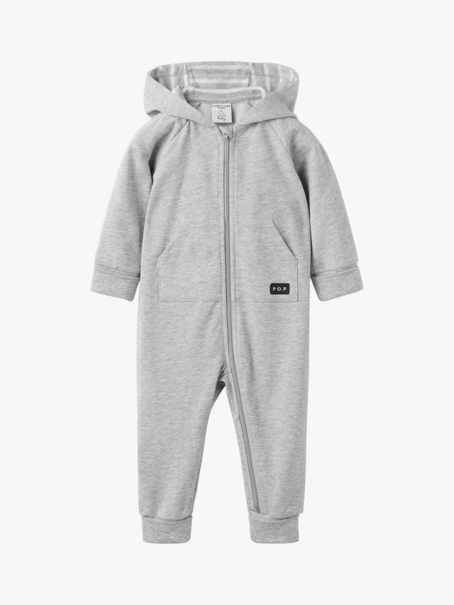 

Детский хлопковый комбинезон с капюшоном Polarn O. Pyret, Grey