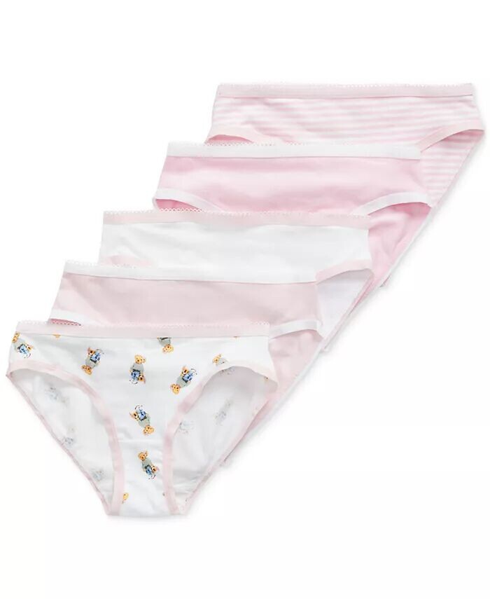 

Трусы-бикини для больших девочек (5 шт.) Polo Ralph Lauren, розовый