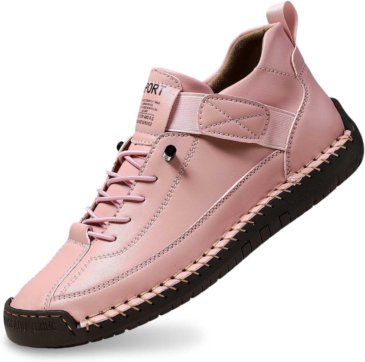 

Унисекс удобные ортопедические кроссовки из натуральной кожи, стильные и легкие, подходят для бега, ходьбы, походов, кемпинга и вождения Vauxhaller, розовый