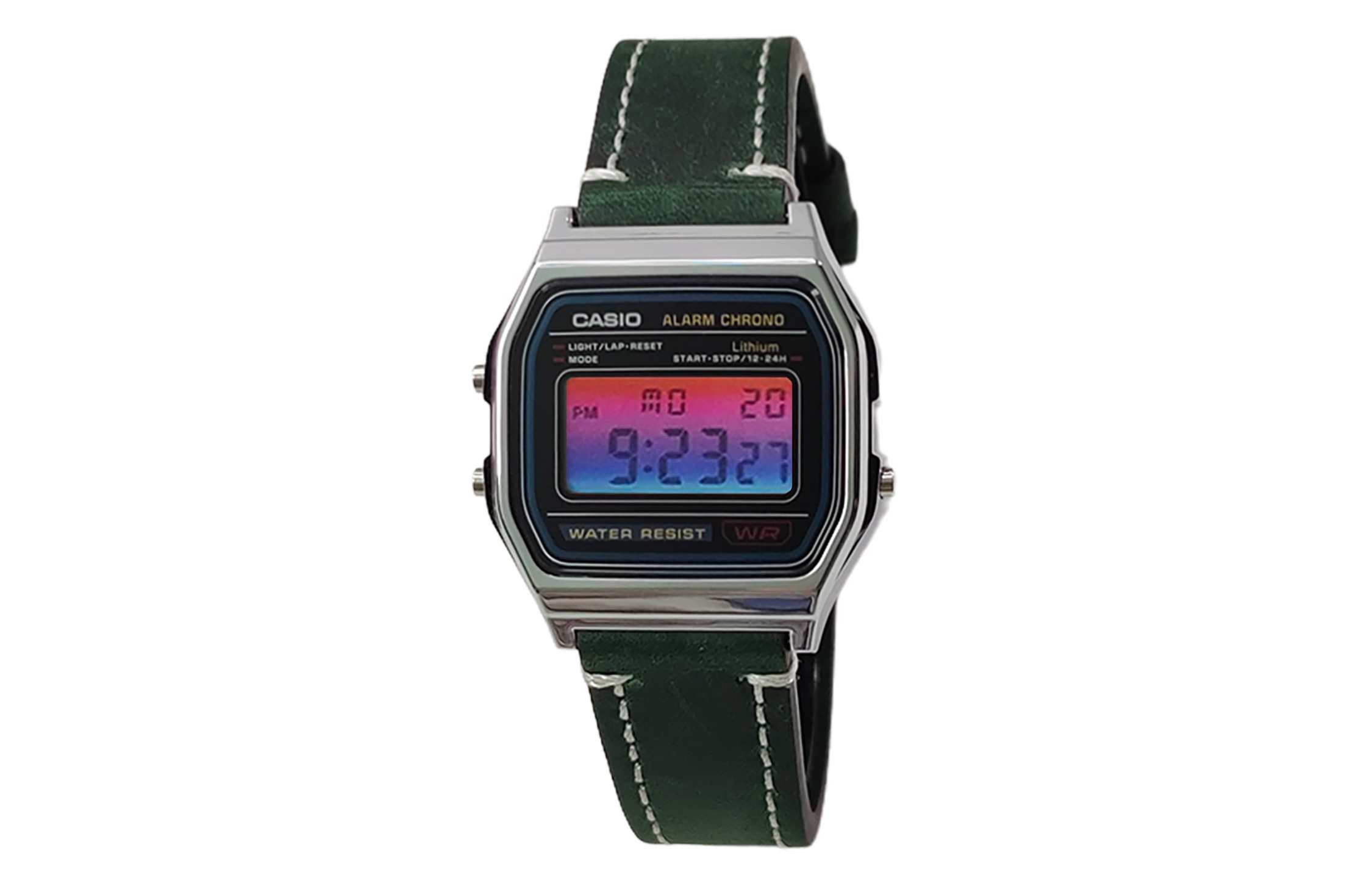 

CASIO Мужские часы Retrofit Series с кварцевым механизмом и ремешком из натуральной кожи, черный циферблат