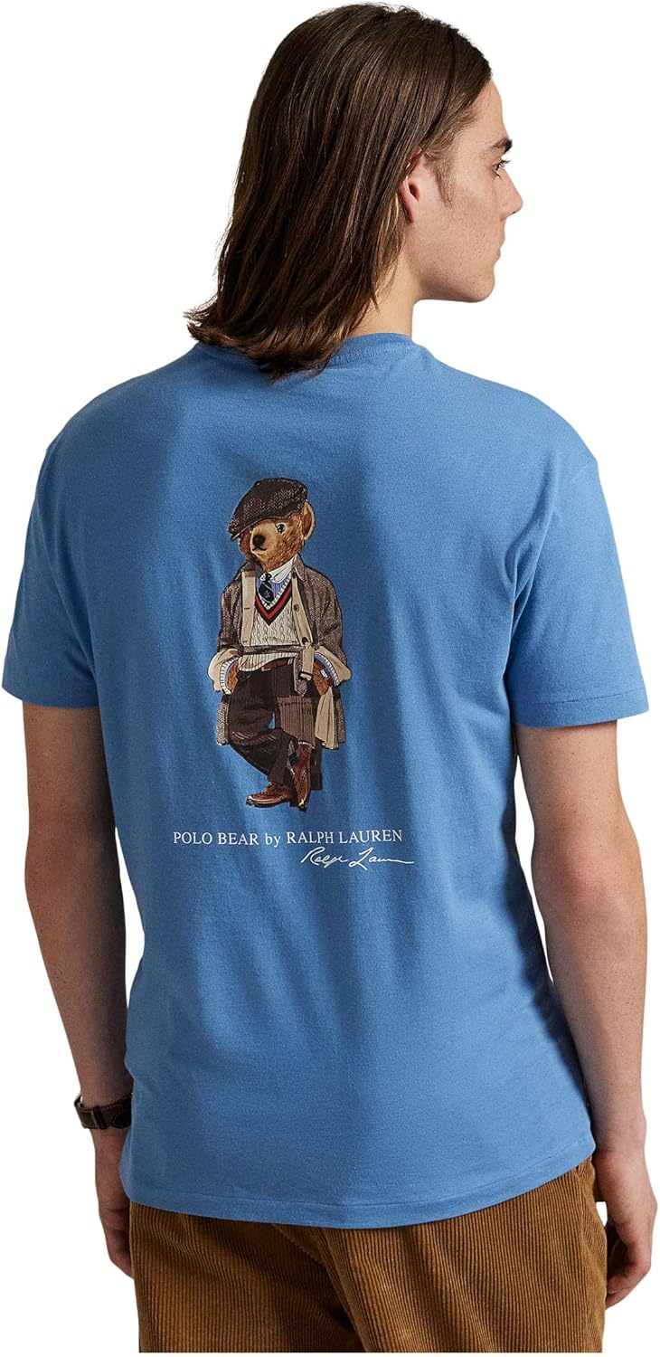 Polo Ralph Lauren, мужская футболка Polo Bear, классический крой, с изображением медведя Hatteras Blue Heritage Bear, размер X-Large — фото 2