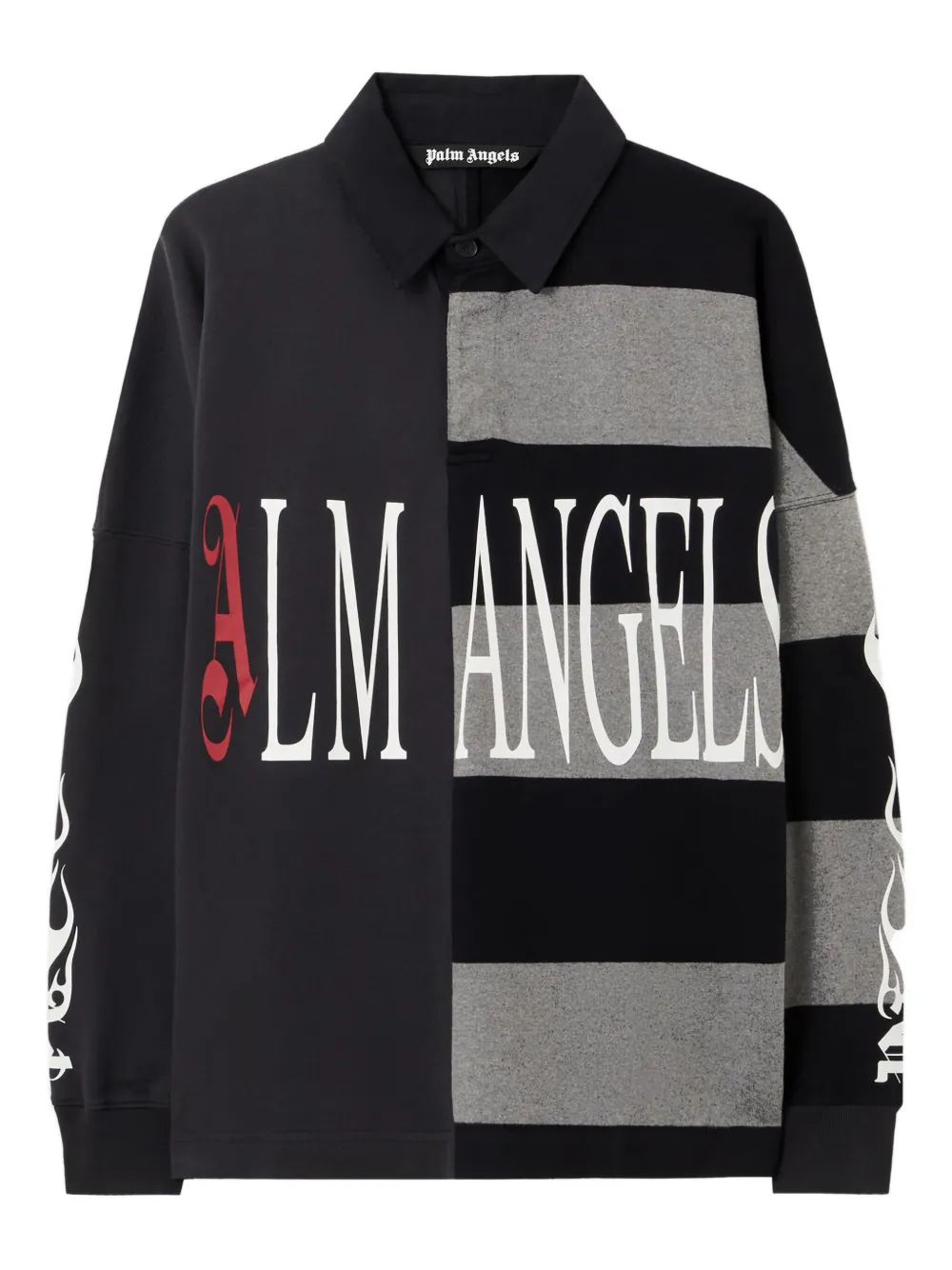 

Рубашка поло в технике пэчворк Palm Angels, черный