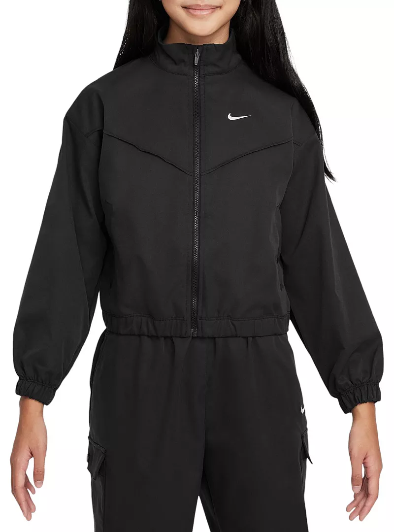 

Легкая легкая куртка большого размера Nike Sportswear для девочек, черный