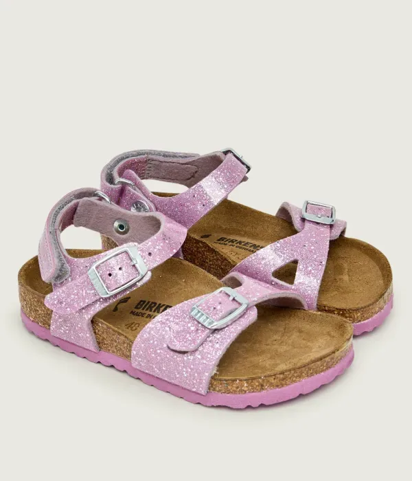 Детские кожаные сандалии AS Kids Rio narrow fit Birkenstock, розовый — фото 2