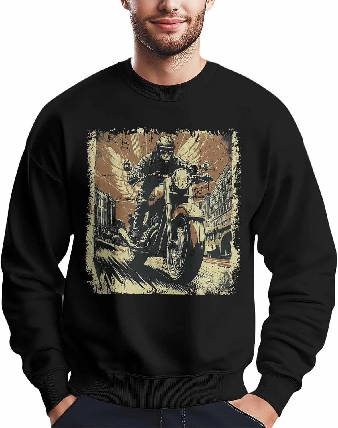 

Мужской свитшот с ретро-графикой мотоцикла Winvebermior