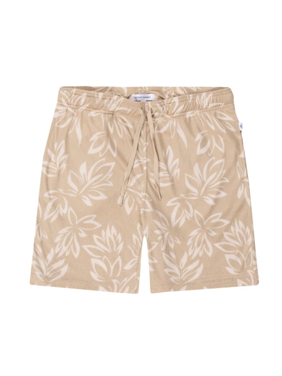 

Шорты с принтом листьев Vintage Summer, желто-коричневый
