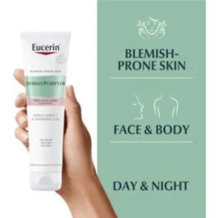Гель для умывания Eucerin — DermoPurifyer Очищающий гель тройного действия от пятен и следов постакне, 150 мл — фото 3