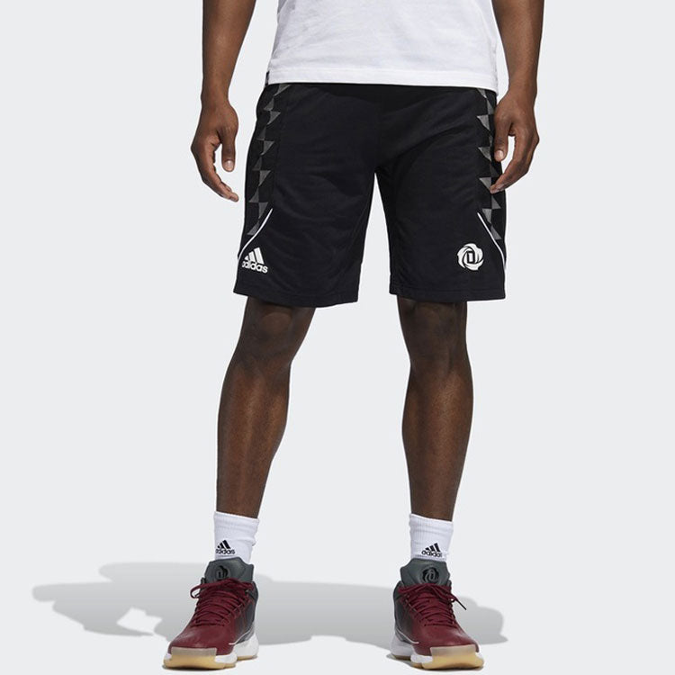 Шорты adidas Logo Pattern Printing Basketball Sports Shorts Black DZ0608 — фото 4