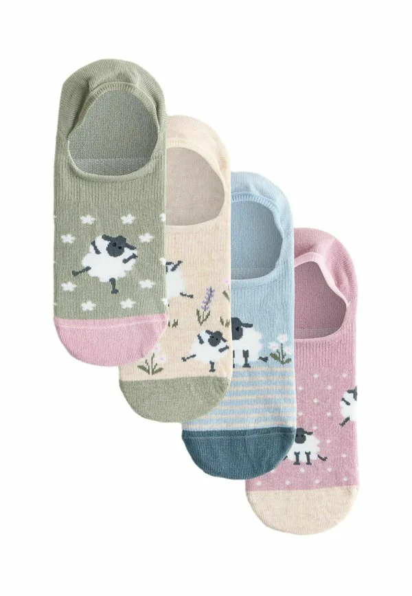Невидимые носки, упаковка из 4 штук Next, Multi Sheep Print