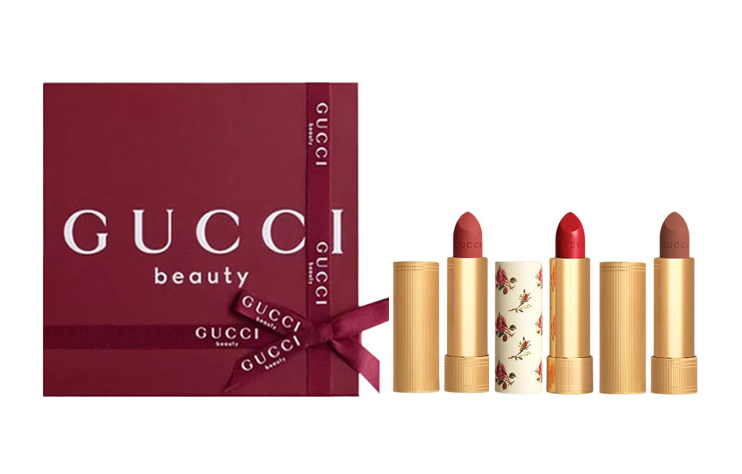 GUCCI Velvet Mist шелковисто-гладкий красный набор косметики для лица легко растушевывается 3,5г+3,5г+3,5г — фото 2