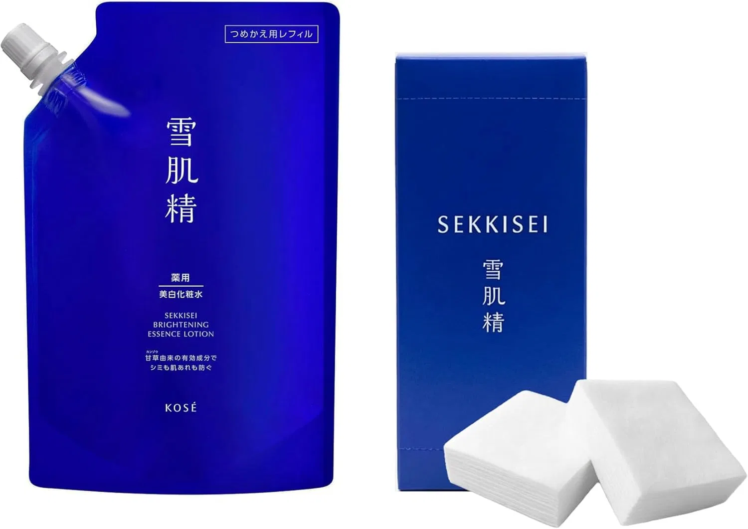 Набор Sekkisei — Лосьон осветляющий Medicated Snow Skin Brightening Essence Lotion, набор с ватными дисками, 310 мл