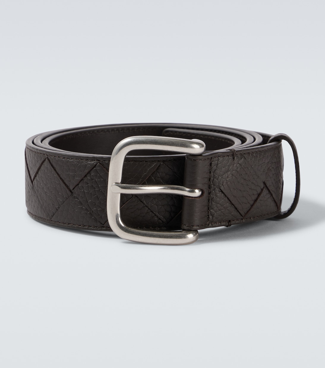 

Кожаный ремень Intrecciato Bottega Veneta, Fondant Silver