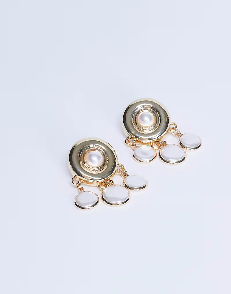 

Серьги-подвески Becca из золота с жемчугом Topshop