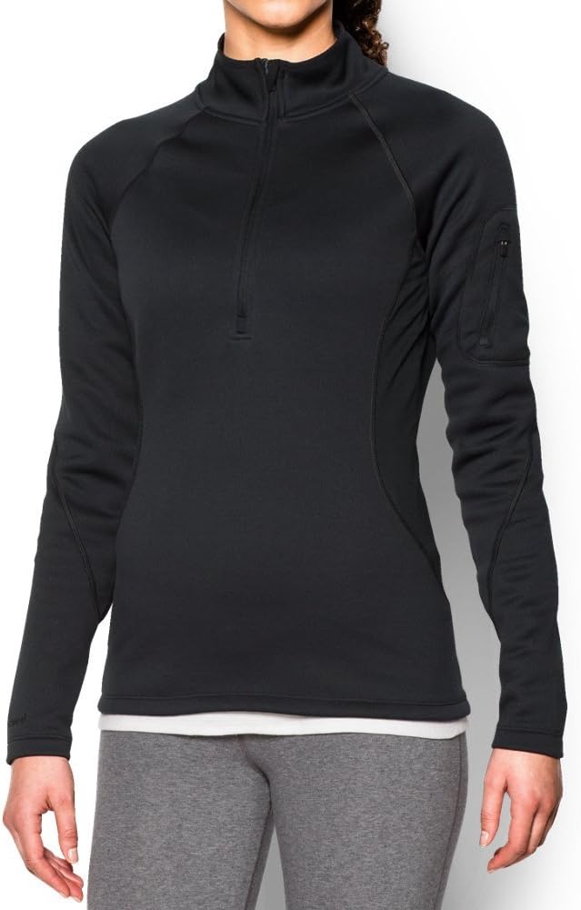 

Женская тактическая толстовка Coldgear Infrared от Under Armour с молнией 1/4, Black/ Black