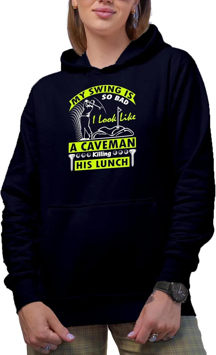 

Толстовка с капюшоном Novelty, My Swing Is So Bad, I Look Like a Caveman Killing His Lunch Quote Make Your Mark Design