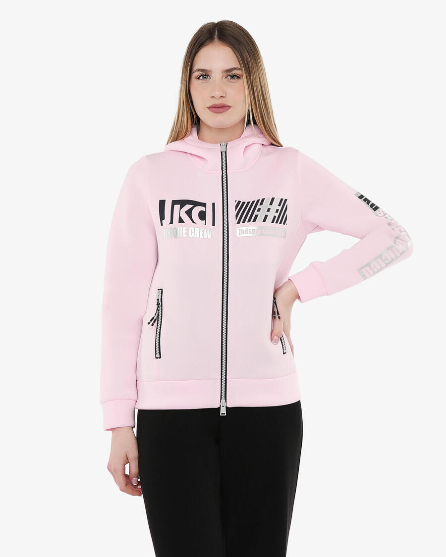 

JAKED Женская толстовка розового цвета из синтетического материала для фитнеса.