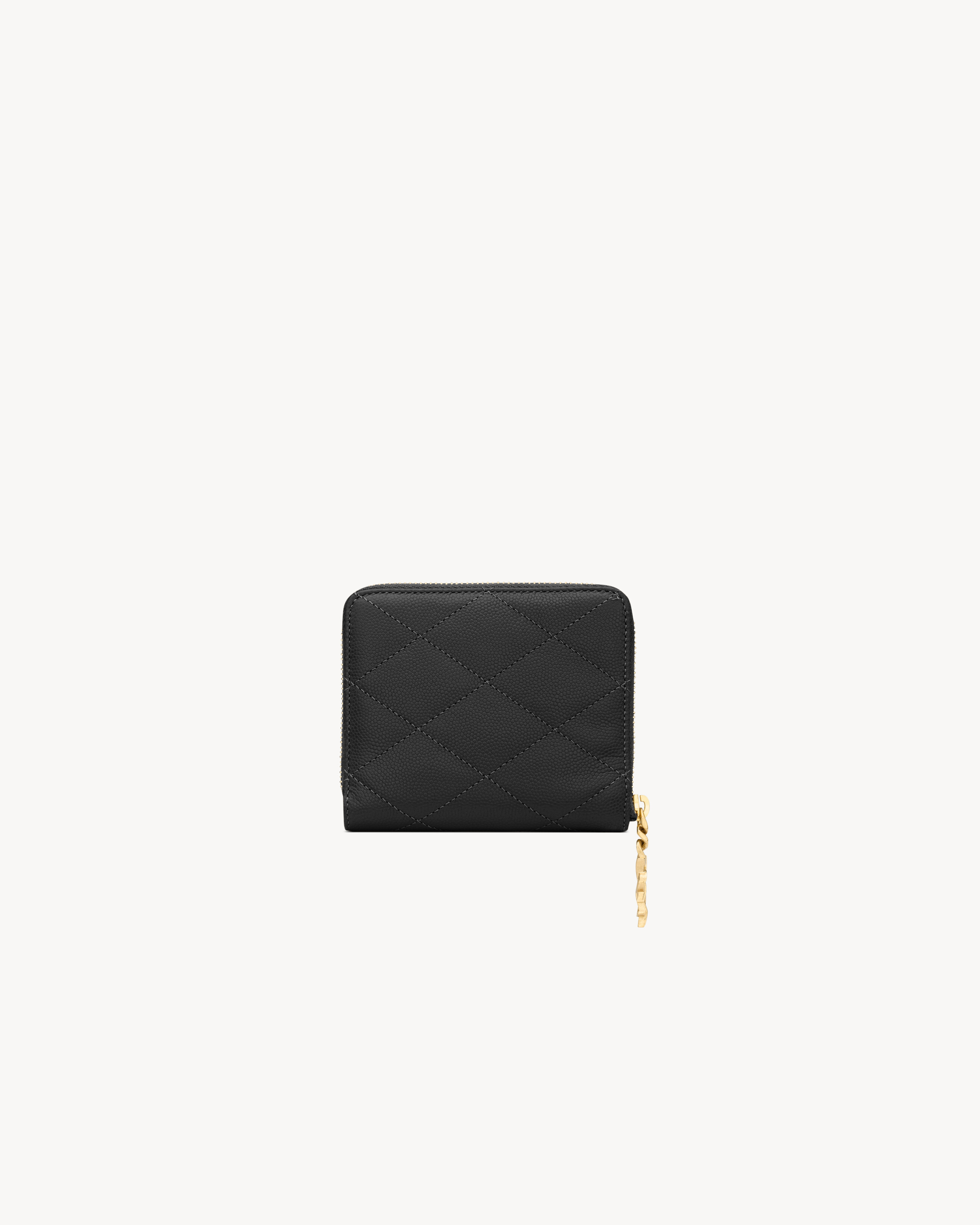 Компактный кошелек CASSANDRE BIJOU из кожи GRAIN DE POUDRE Saint Laurent, черный — фото 2
