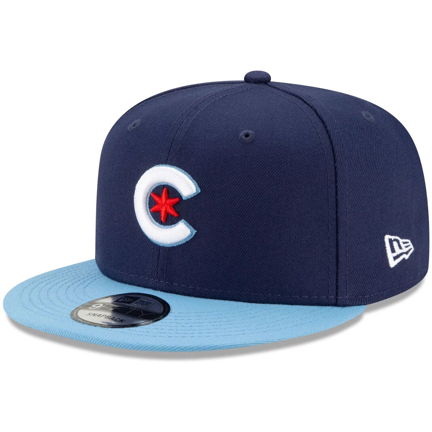 

Мужская регулируемая кепка New Era темно-синяя/голубая Chicago Cubs 2021 City Connect 9FIFTY Snapback