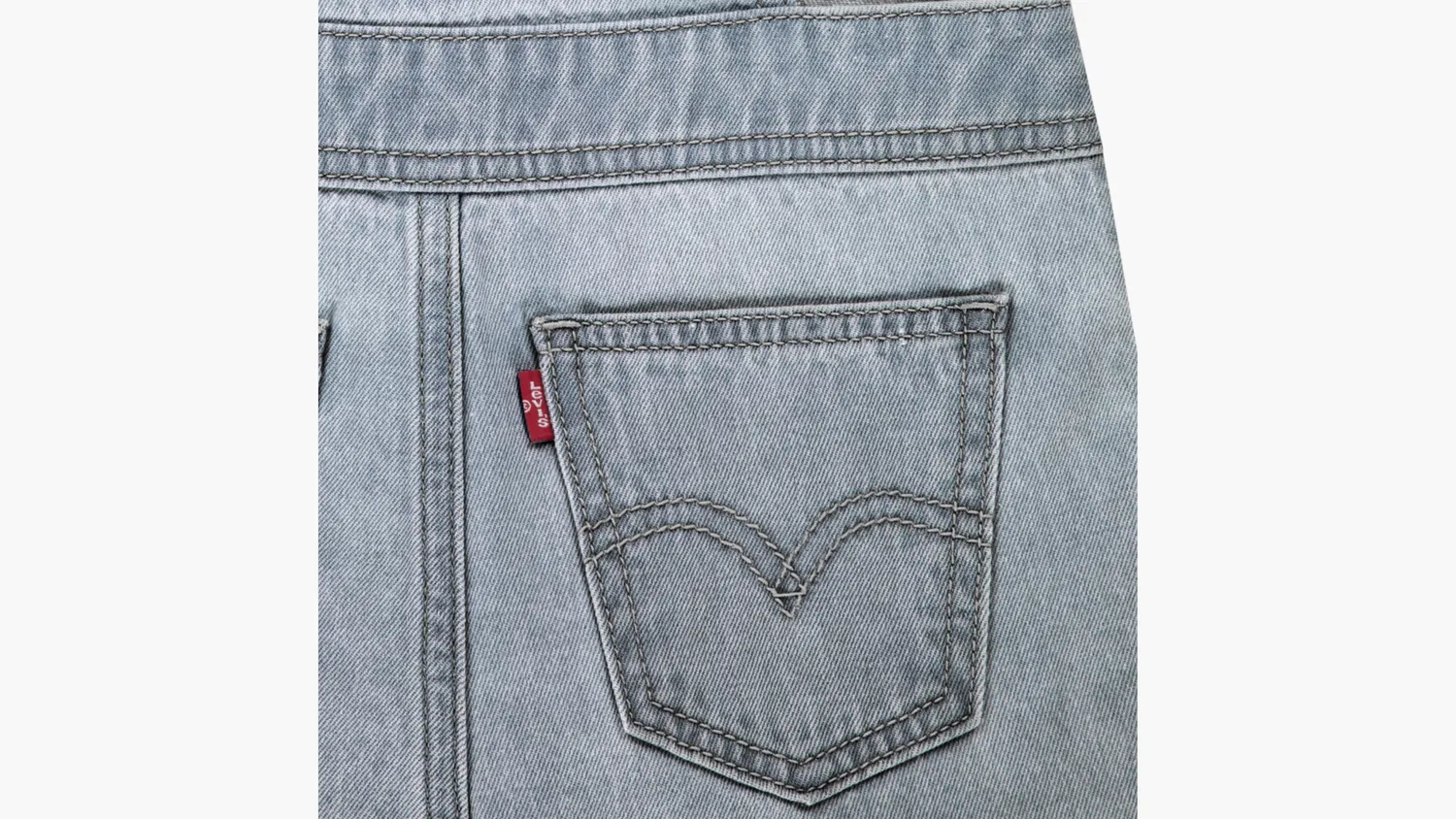 Комбинезон с узлом и лямкой для девочек 4-6 лет Levi's, Light Wash — фото 3