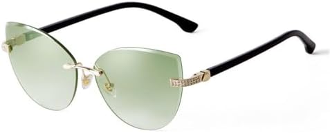 

Винтажные солнцезащитные очки «кошачий глаз» без оправы для женщин, безрамочные очки с градиентными линзами, модные солнцезащитные очки большого размера для мужчин MTZJH, C4 Shallow