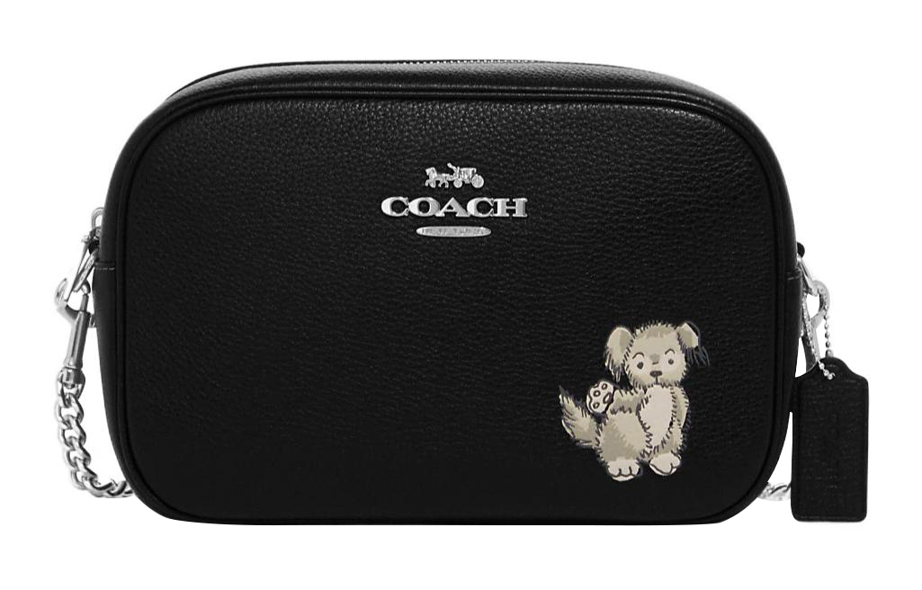 

Jamie Refined Pebble Leather Camera Bags Плечевая сумка через плечо Средний размер Женская черная COACH