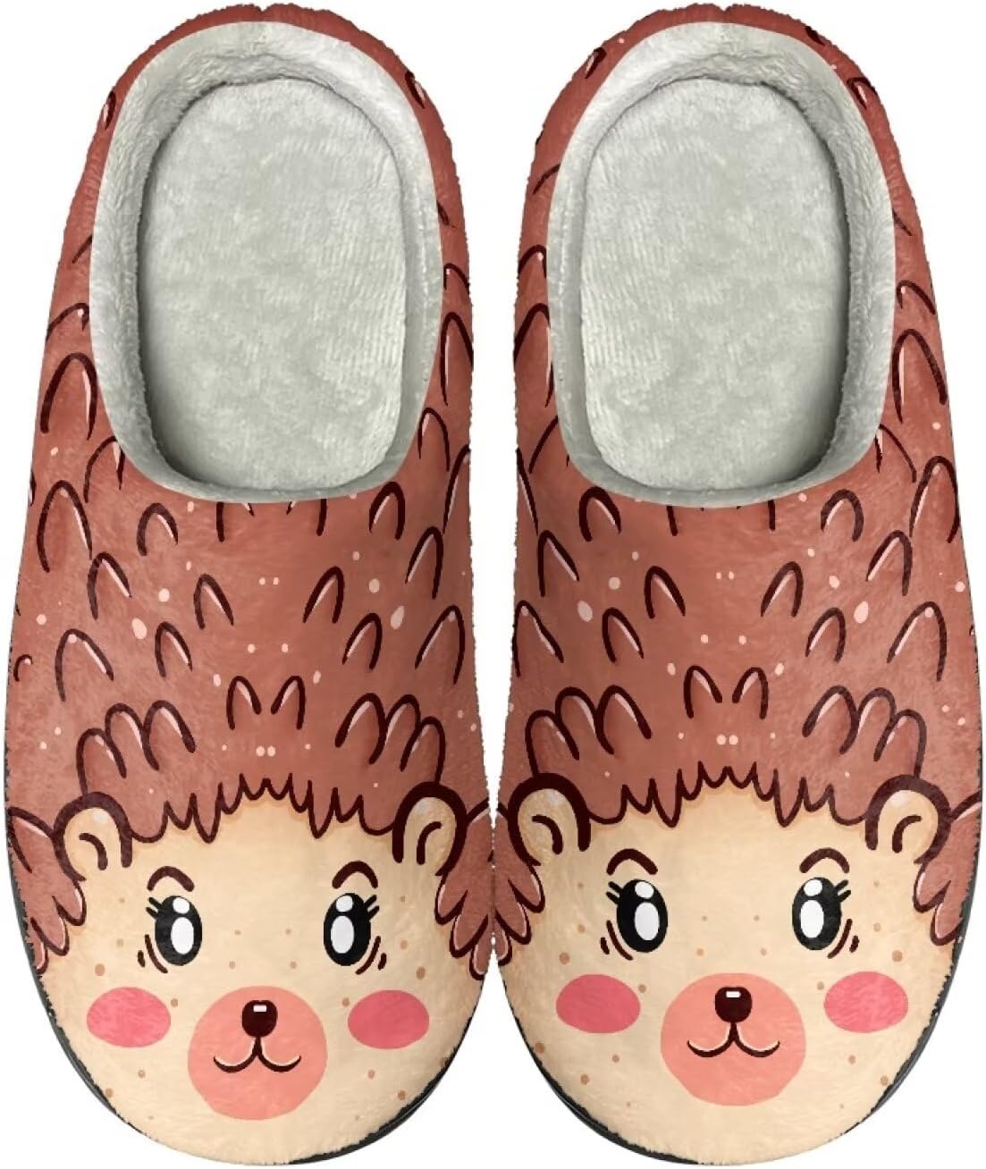 

Мультяшные тапочки Howilath из флиса для мужчин и женщин, антискользящие, теплые и дышащие, размеры-2XL, Cartoon Hedgehog