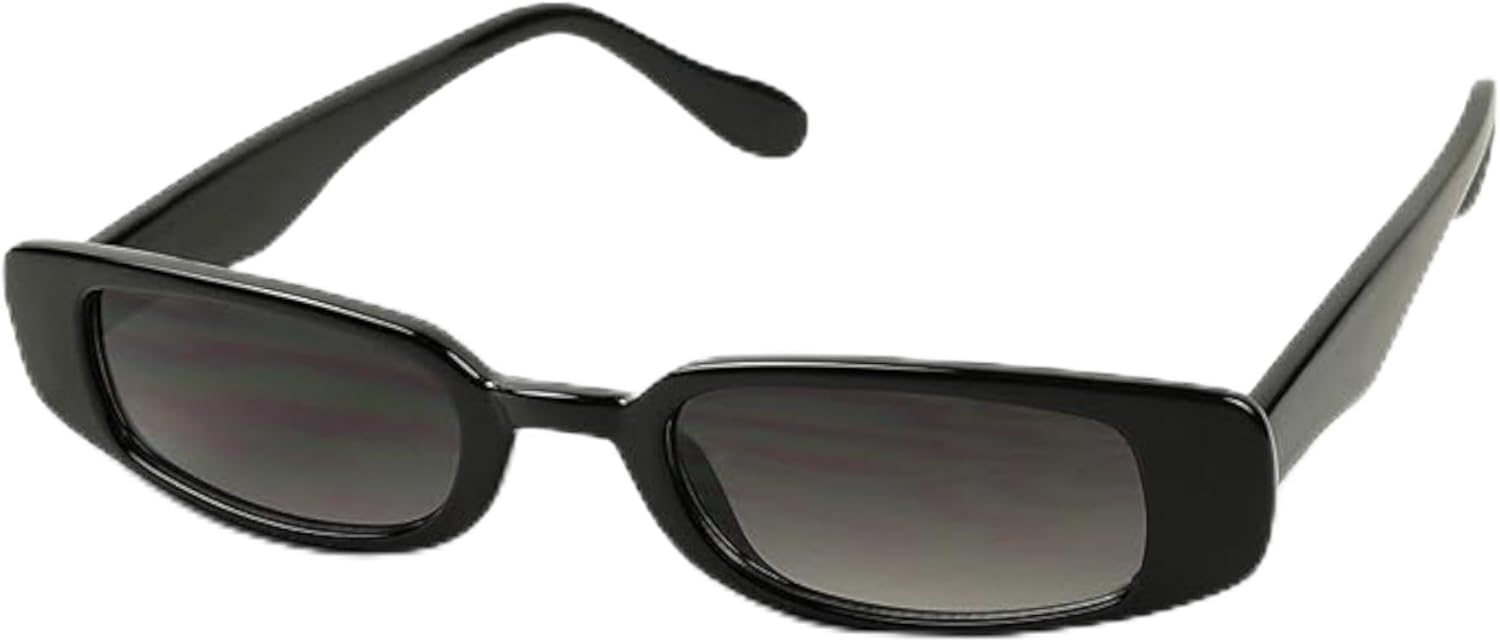 

Солнцезащитные очки ShadyVEU Slim Classic Rectangular с защитой от УФ-излучения, винтажная оправа 90-х годов, маленькая широкая, в стиле ретро, Black Frame, Gradient Black Lens