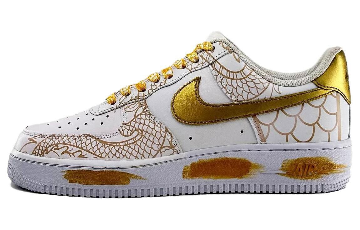 

Мужские кроссовки для скейтбординга Nike Air Force 1, White/Gold