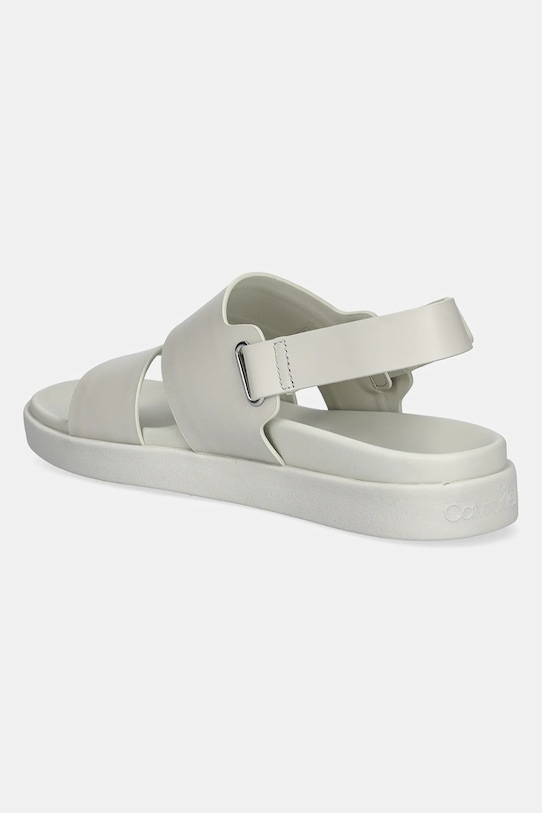 Кожаные сандалии Flat Adj Sandal Eyelet Calvin Klein, бежевый — фото 3