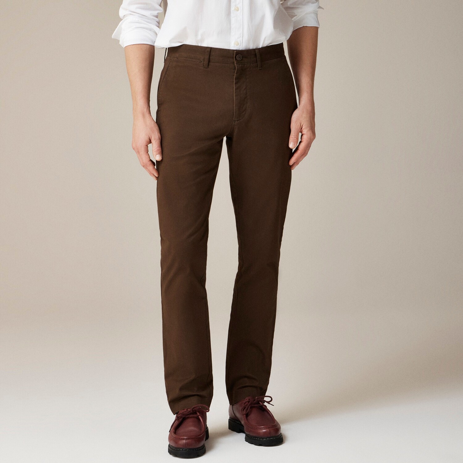 

770 прямые эластичные брюки-чиносы J.Crew, коричневый
