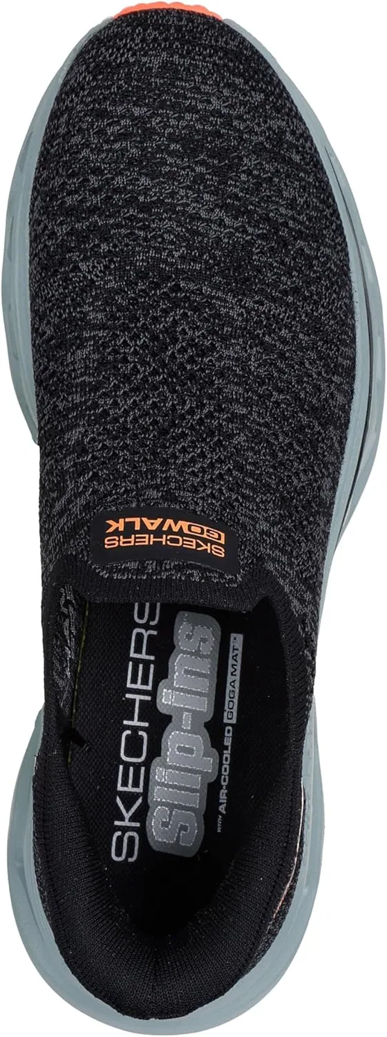 Мужские кроссовки Skechers Go Walk Glide Step 2.0 Caleb Hands Free Slip-ins Trainers, Black Grey — фото 3