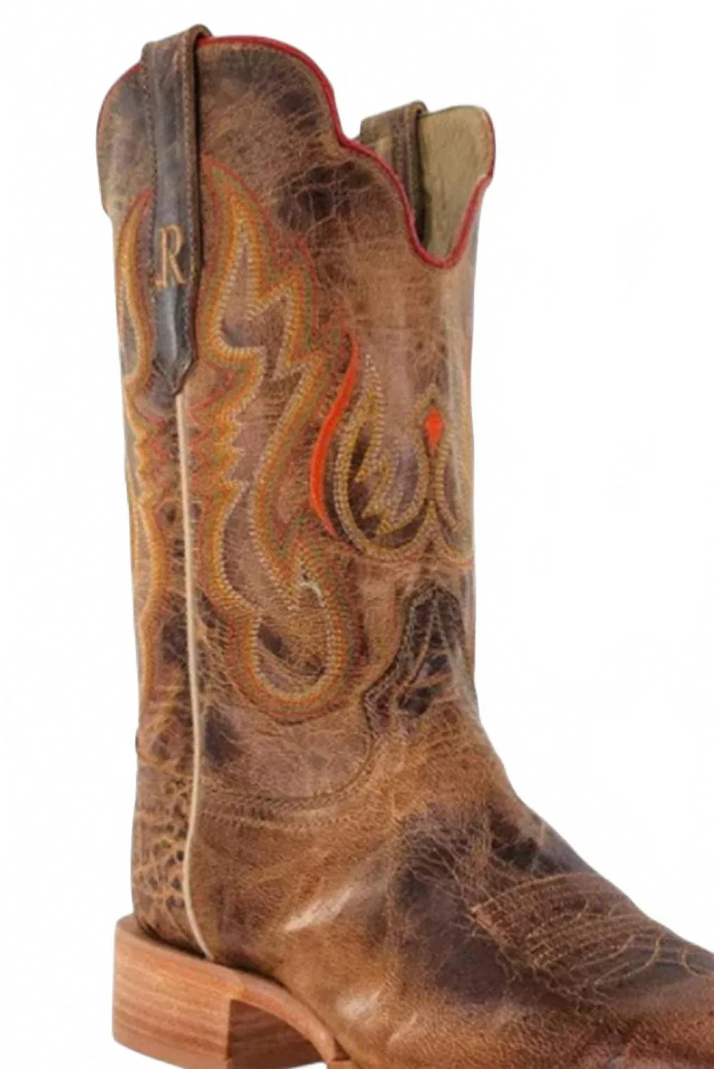 R Watson Boots Мужские ковбойские сапоги Crazy Goat Skin Hybred Sole в цвете Distressed Tan (бежевый) — фото 2
