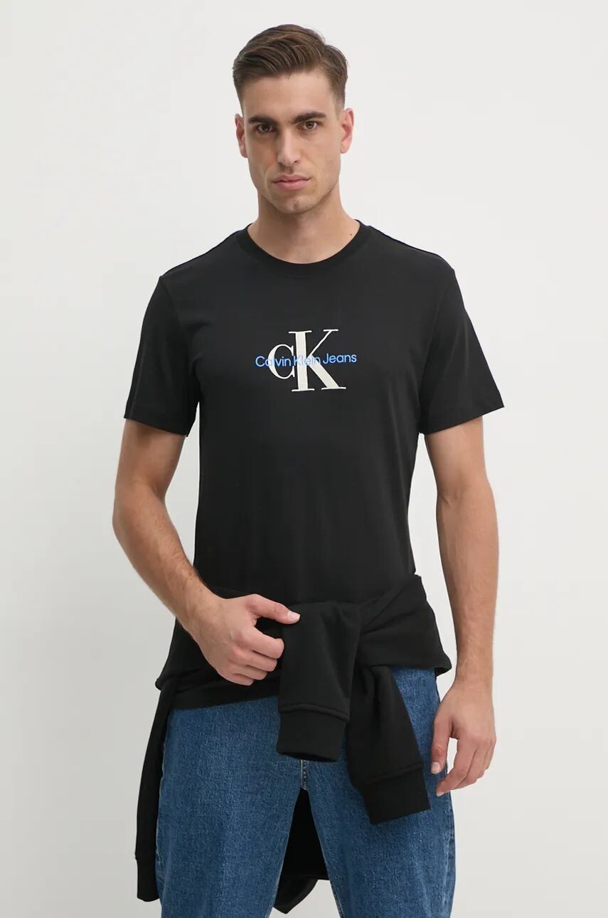 

Хлопковая футболка Calvin Klein Jeans, черный