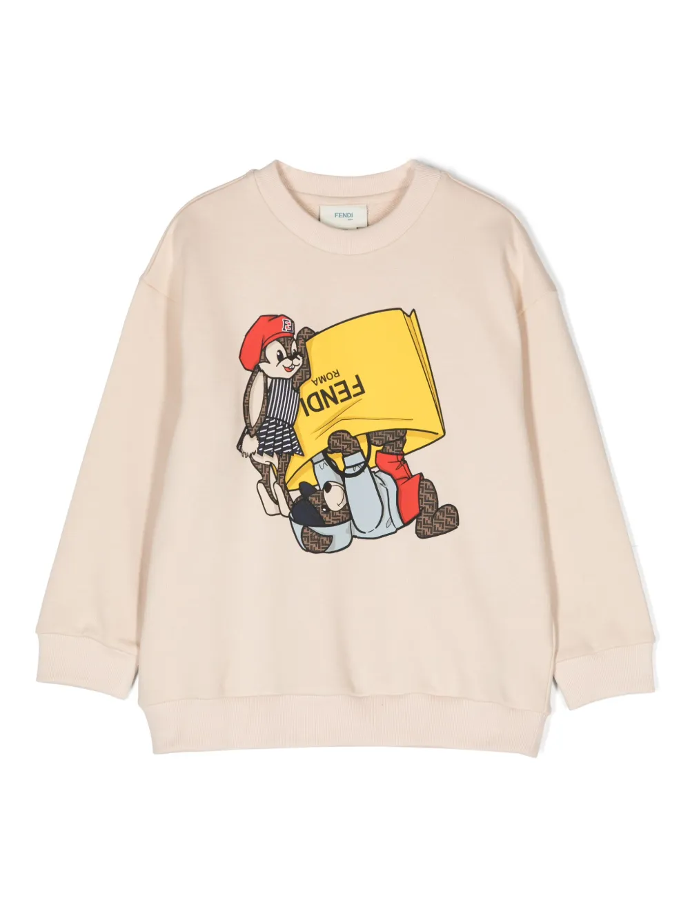 

Толстовка с графичным принтом FENDI KIDS, нейтральный